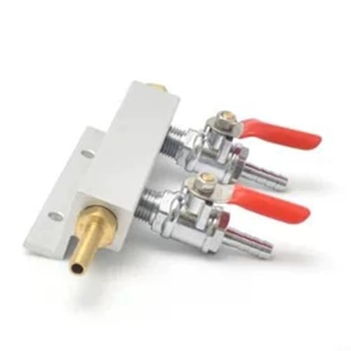 Entgoinggo Homebrew Bier Kohlendioxid Gasverteiler Splitter 1/4 Zoll Widerhaken Armaturen 2/Wege Armaturen Kohlendioxid Verteiler (A) von Entgoinggo