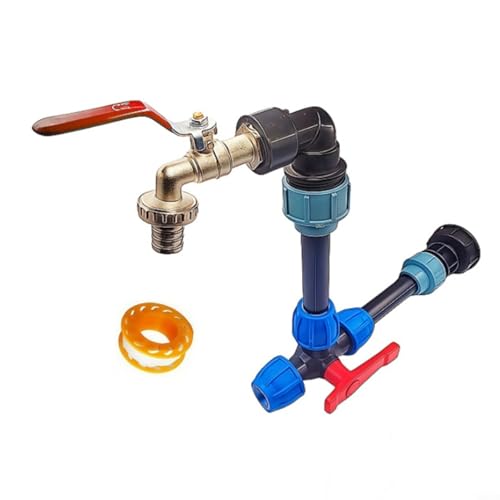 Entgoinggo IBC Tankarmaturen, IBC Tankadapter mit Doppelauslass und Kugelhahn, auslaufsicherer Anschluss für 1000L Gartenbewässerungssystem Entgoinggo IBC Tankarmaturen, IBC Tankadapter mit Doppelauslass und Kugelhahn, auslaufsicherer Anschluss für 1000L Gartenbewässerungssystem von Entgoinggo