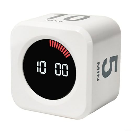 Entgoinggo Küchen-Timer, LED-Visueller Timer mit Schwerkraft-Sensor, Flip-Countdown-Pause, Resume-Timer für Lesetraining, Zeitmanagement-Tool von Entgoinggo