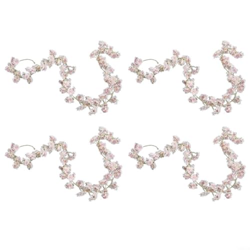 Entgoinggo Künstliche Kirschblüte, künstliche Sakura-Blüte, hängende Blumen, Rebe, künstliche Sakura-Girlande, 1,8 m, hellrosa, 4 Stück Entgoinggo Künstliche Kirschblüte, künstliche Sakura-Blüte, hängende Blumen, Rebe, künstliche Sakura-Girlande, 1,8 m, hellrosa, 4 Stück von Entgoinggo