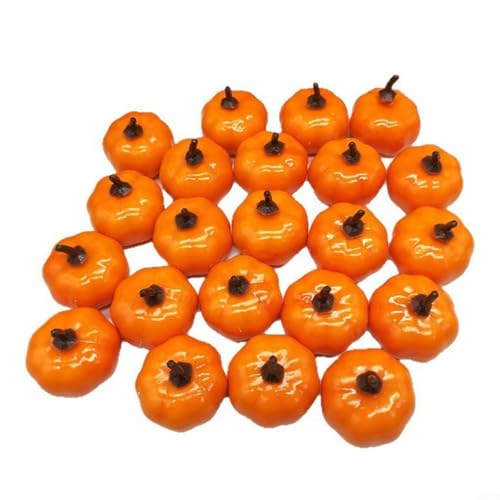 Entgoinggo Künstliche Kürbisse, 48 Stück Mini Künstliche Kürbisse Herbst Dekoration Kleine Schaum Ernte Ornamente, Weiß Schwarz Orange Kürbis Modell von Entgoinggo