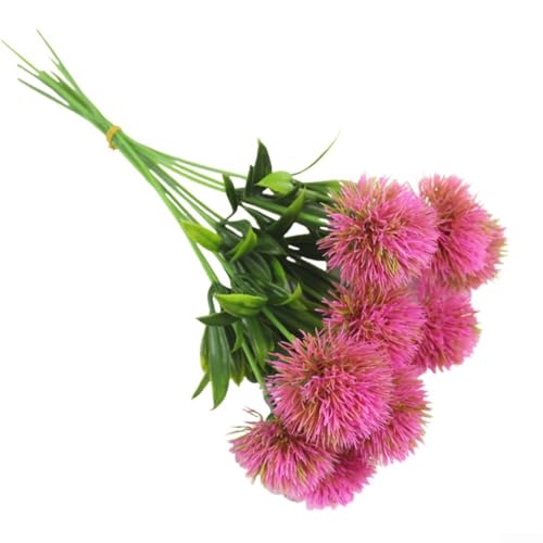 Entgoinggo Künstliche Löwenzahn-Blumen, Kunststoff, Blumenstiele, 12 Stück, für Hochzeit, Zuhause, Garten, Tisch, Party, Innen- und Außenbereich, Dekoration (Rosa) von Entgoinggo