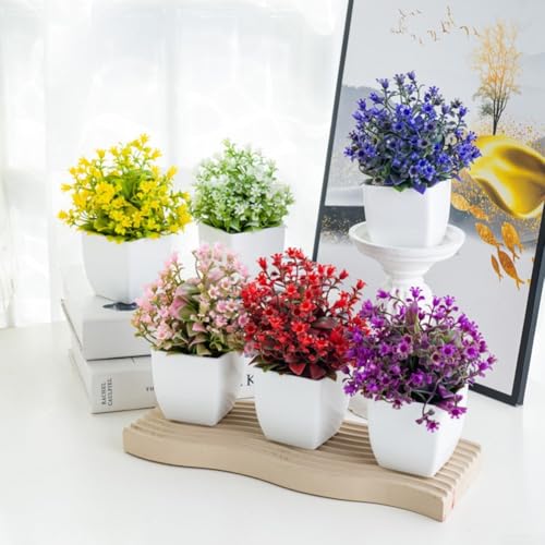 Entgoinggo Künstliche Topfblumen, Mini-Lavendel-Kunststoffpflanzen, 6er-Pack mit dekorativer Schleife für Zuhause, Büro, Küche, Tisch, Tafelaufsatz, Regal-Dekoration Entgoinggo Künstliche Topfblumen, Mini-Lavendel-Kunststoffpflanzen, 6er-Pack mit dekorativer Schleife für Zuhause, Büro, Küche, Tisch, Tafelaufsatz, Regal-Dekoration von Entgoinggo
