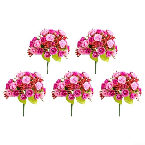 Entgoinggo Künstlicher Rosenstrauß, 21 Köpfe, kleine Seidenblumen, Heimdekoration, Hochzeit, Tafelaufsatz, Arrangement, hellrosa Entgoinggo Künstlicher Rosenstrauß, 21 Köpfe, kleine Seidenblumen, Heimdekoration, Hochzeit, Tafelaufsatz, Arrangement, hellrosa von Entgoinggo