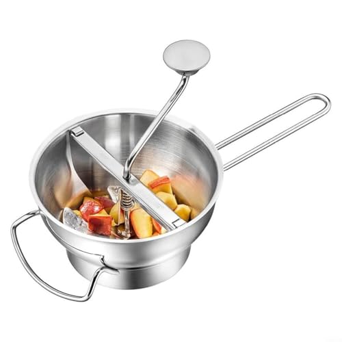 Entgoinggo Manueller Kartoffelstampfer aus Edelstahl für Gemüse, Obst, Lebensmittel, große Mühle, Kartoffelpresse, 3 Scheiben (2) von Entgoinggo