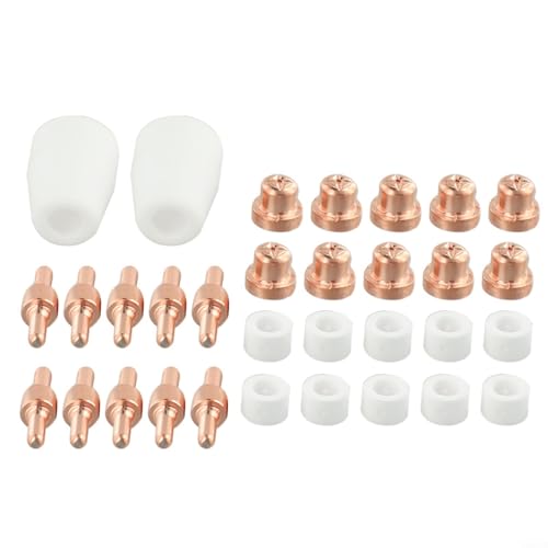 Entgoinggo Plasmaschneidbrenner-Verbrauchsmaterialien-Set, erweiterte Luft-Plasmaschneiddüse, Elektroden-Verbrauchsmaterialien für CUT 30 40 50 LGK40 CT312 CT418 von Entgoinggo