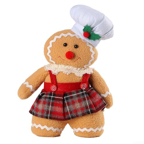 Entgoinggo Plüschpuppen-Dekoration, festliche Paar-Figuren für Desktop-Ornamente, Winter, Zuhause, saisonale Dekoration, weich (Damen) von Entgoinggo