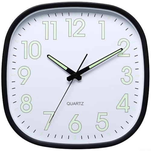 Entgoinggo Quadratische Wanduhr, 30,5 cm, batteriebetrieben, nicht tickend, leise, dekorative Uhr mit großem Display für Wohnzimmer, Küche, Büro, Zuhause Entgoinggo Quadratische Wanduhr, 30,5 cm, batteriebetrieben, nicht tickend, leise, dekorative Uhr mit großem Display für Wohnzimmer, Küche, Büro, Zuhause von Entgoinggo