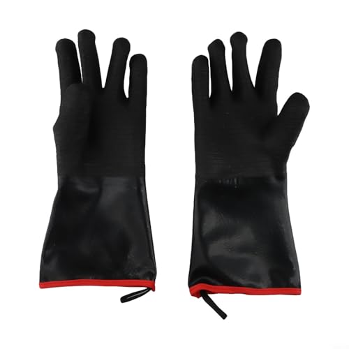 Entgoinggo Robuste Grillhandschuhe aus Neopren, hitzebeständig, für die Küche, Ofenhandschuhe, öldicht, mit Baumwollfutter, schwarz, 45 cm Entgoinggo Robuste Grillhandschuhe aus Neopren, hitzebeständig, für die Küche, Ofenhandschuhe, öldicht, mit Baumwollfutter, schwarz, 45 cm von Entgoinggo