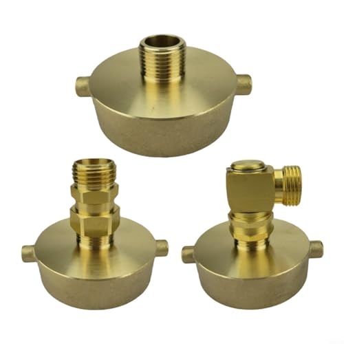 Entgoinggo Robuster Messing-Feuer-Hydrant-Schlauchadapter, 2-1/2 NST/NH-Buchse auf 3/4-GHt-Stecker, für Gartenschlauchanschluss von Entgoinggo