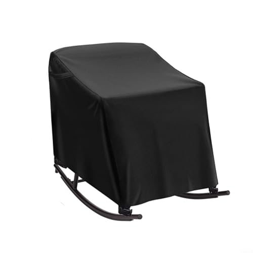 Entgoinggo Schaukelstuhl-Abdeckung, Outdoor-Gartenstuhl-Abdeckung, 420D wasserdichtes Oxford-Gewebe mit UV-Beständigkeit und Befestigungsgurten (schwarz) von Entgoinggo