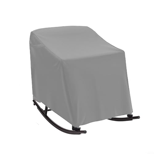 Entgoinggo Schaukelstuhl-Abdeckung, Outdoor-Gartenstuhl-Abdeckungen aus 420D wasserdichtem Oxford-Gewebe mit UV-Beständigkeit und Befestigungsgurten (grau) von Entgoinggo