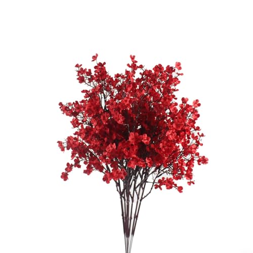 Entgoinggo Set mit 8 künstlichen Schleierkraut, perfekte Ergänzung für Hochzeiten, Partys oder Heim-Styling (rot) von Entgoinggo