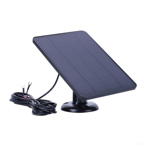 Entgoinggo Solarmodul-Ladegerät 4 W für Ringvideo-Türklingel mit verstellbarer Halterung, 3 m langes Kabel, monokristallines Silikon-Netzteil für den Außenbereich (schwarz) von Entgoinggo
