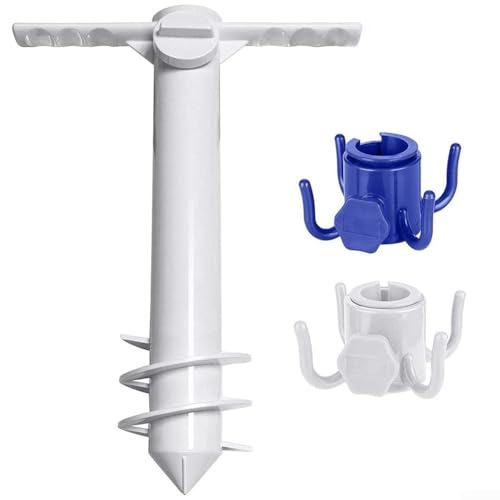 Entgoinggo Strandschirm Sandanker Ständer Spirale Erdspieß mit Anti-Rutsch-Griff Tragbarer Schirmhalter für Garten Terrasse Rasen 38 x 24 x 4,4 cm (1) von Entgoinggo