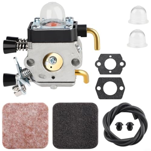 Entgoinggo Vergaser-Kit für FS80R FS85 FS74 FS76 mit Vergaser Luftfilter Ölfilter Ölbecher C1q-S97 für Rasentrimmer Heckenschere von Entgoinggo