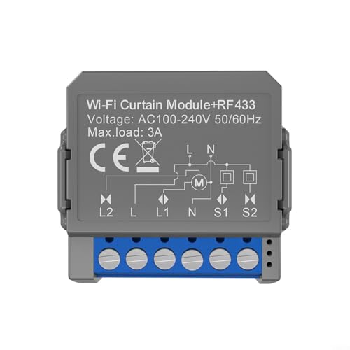 Entgoinggo Vorhangschalter-Modul, Smart WiFi Rollladenschalter-Modul mit mobiler App und Sprachsteuerung für die meisten Installationsboxen Entgoinggo Vorhangschalter-Modul, Smart WiFi Rollladenschalter-Modul mit mobiler App und Sprachsteuerung für die meisten Installationsboxen von Entgoinggo