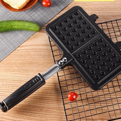 Entgoinggo Waffeleisen 3-in-1-Gasherd Dreh-Waffelbereiter Antihaft-Backblech, Snack-Maker für Induktionsherd, Küche, Frühstücksgerät (zweiköpfige Waffel) von Entgoinggo