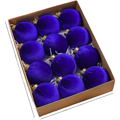 Entgoinggo Weihnachtsbaumschmuck, Samt, Weihnachtsschmuck, dekorative Kugeln für Baum, Weihnachtskugeln in elegantem, modernem minimalistischem Design (B) von Entgoinggo