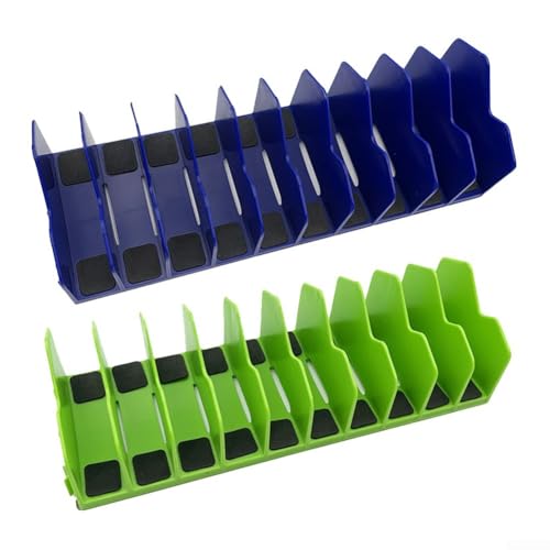 Entgoinggo Zangenschlüsselhalter mit 10 Schlitzen und rutschfester Gummiunterseite, Zangen-Organizer für Werkzeugschublade (blau-grün) von Entgoinggo