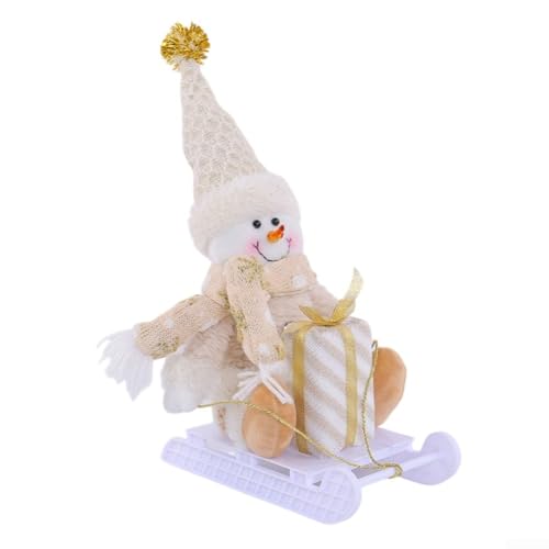 Für den Innen- und Fenster-Display, Weihnachtsschlittenpuppen-Dekoration mit Weihnachtsmann und Rentier, um fröhliche Feiertage in verschiedene Umgebungen zu bringen (Schneemann-Stil) von Entgoinggo