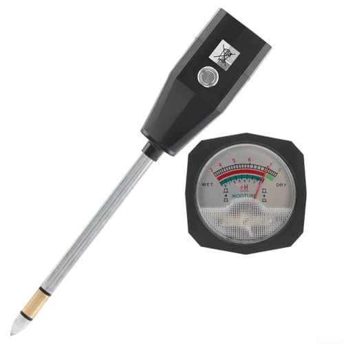 Gartenboden-pH-Tester mit Feuchtigkeitsmessung, genaue Messwerte für gesündere Pflanzen, praktisch für den Innen- und Außenbereich (15 cm) von Entgoinggo