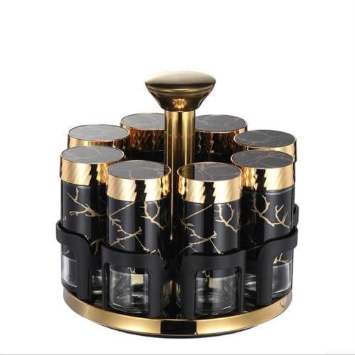 Gewürzspenderflasche mit mehreren Löchern und drehbarem Design für einfache Verwendung (goldfarbenes Leder) von Entgoinggo