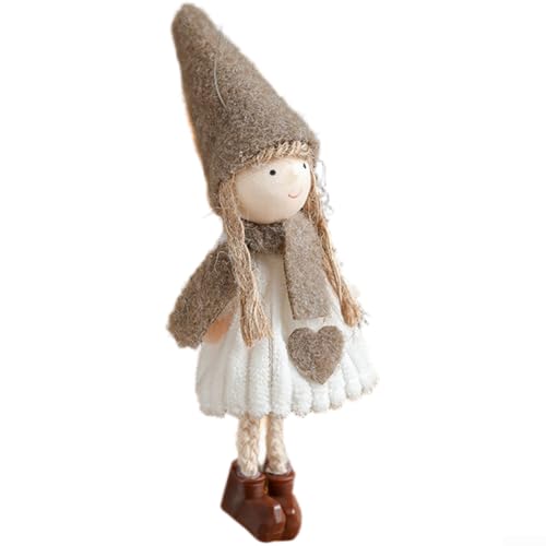 Holiday Plush Snowman Hanging Ornament with Gray Hat, Soft Fabric Christmas Decoration for Tree, Mantel, and Home Display (Girl) von Entgoinggo