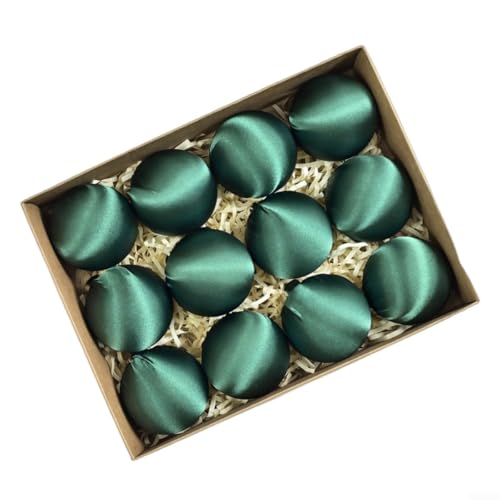 Holiday Satin Ball Ornamente für Weihnachtsbaum und saisonale Dekoration, Packung enthält 12 mit Seidenfaden und Kunststoffkonstruktion (grün) von Entgoinggo