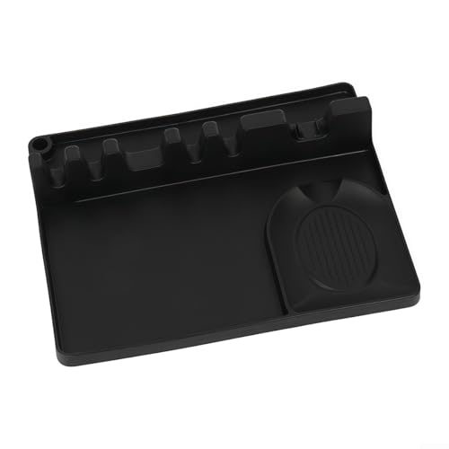 Innovatives Design Silikon-Utensilienhalter, der Funktionalität mit einem eleganten Look kombiniert, passend zu jedem modernen Küchenstil (schwarz) von Entgoinggo