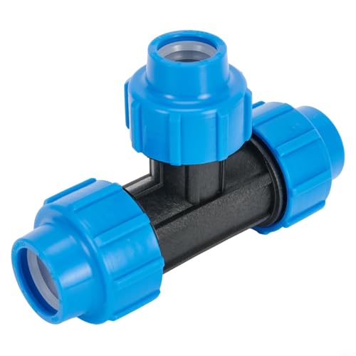 Klemmverbinder für PE-Rohre mit 90-Grad-Reduzierstück, entworfen für Trinkwasser und Gartenbewässerungssysteme (25 mm x 20 mm x 25 mm) von Entgoinggo