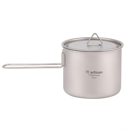 Kompakter Outdoor-Topf mit Deckel und Griff, 550 ml/750 ml zum Kochen und Hydratation (550 ml) von Entgoinggo