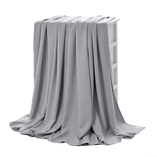 Kühlende Faserdecke für Bett und Sofa, bequeme Schlaflösung für heiße Sommertage und Nächte (150 x 200 cm, grau) von Entgoinggo