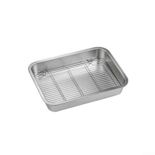 Kulinarisches Must-Have stabiles Edelstahl-Backgeschirr mit praktischer Kühlung (23 x 17 x 5 cm) von Entgoinggo