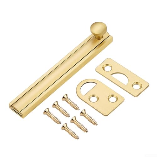 Messing-Schieberriegel für Badezimmer und Zuhause sorgt für lange Haltbarkeit (Gold, 10,2 cm) von Entgoinggo