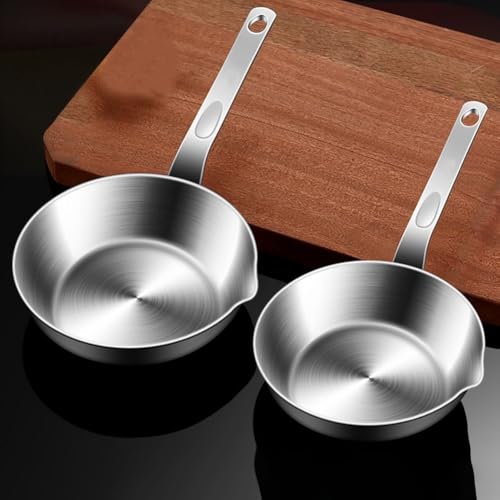 Mini-Eierpfanne aus Edelstahl 316 zum Kochen von Eiern und Saucen, kompakte Pfanne mit Messauslauf Design (M) von Entgoinggo