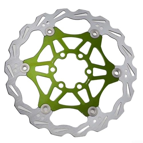 Mountainbike 160 mm Edelstahl Scheibenbremse schwimmendes Design für 6-Loch-Kompatibilität (grün 180) von Entgoinggo
