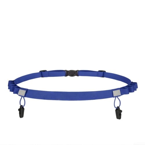 Reflektierender wasserdichter Jogginggürtel für Läufer, verstellbare Passform für Marathon und Gebrauch, leicht mit Aufbewahrungsschlaufen für Ernährung bei Langstreckenveranstaltungen (Blau) von Entgoinggo