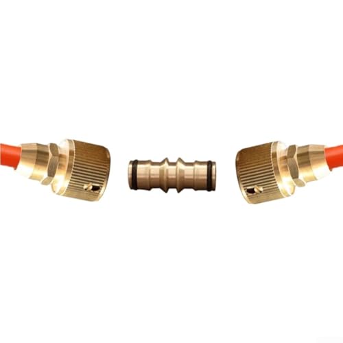Robuster Messing-Schlauchverbinder für den Heimgebrauch, kompatibel mit 1/4 3/8 1/2 3/4 Zoll Schläuchen für einfache Einrichtung (A 2 Stück 1/4 Zoll) von Entgoinggo