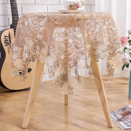 Runde Spitzentischdecke bringt Eleganz zu Hochzeiten und anderen Feiern (135 × 135 cm) von Entgoinggo