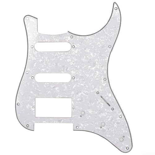 SSH Gitarren-Pickguard Scratch Plate, 11-Loch-Design für ST SQ E-Gitarren (White Pearl) von Entgoinggo
