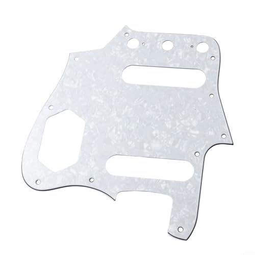 Schlagbrett für Jaguar E-Gitarre Schlagbrett Schlagplatte FD JA Style mit 10 Löchern geeignet für Ersatz und DIY Gitarre Anpassung (White Pearl) von Entgoinggo
