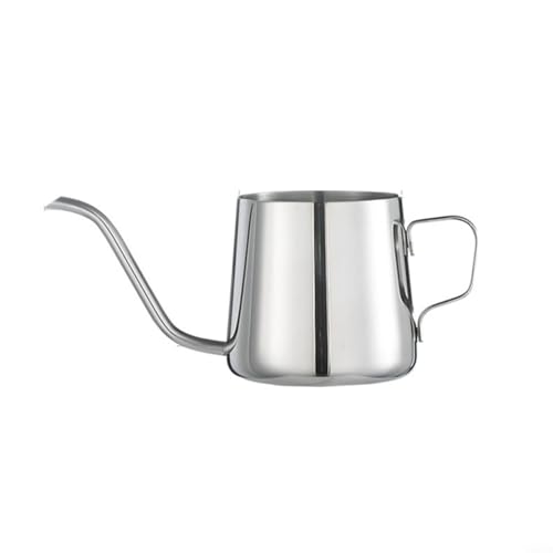 Schwanenhals-Kaffeekessel aus Edelstahl für Hand-Tropfbrühen, mit ergonomischem Griff und präziser Wasserkontrolle (silberfarben, 250 ml) von Entgoinggo