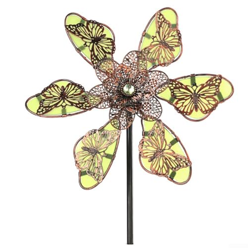 Sculptural Fluttering Beauty 90 cm fluoreszierender Schmetterling Outdoor Yard Decor (grün) von Entgoinggo