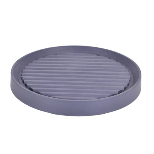 Set mit 2 runden Rollpflanzenstützen mit Rollen, robuste Kunststoff-Blumentopf-Basis für Innen- und Außenpflanzen mit Wasserspeicherrille (YD-2 Grau) von Entgoinggo