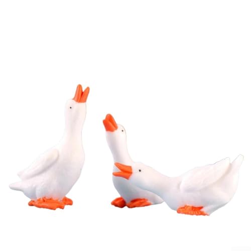 Set mit 3 bezaubernden Gänse-Figuren für Gartenornamente, charmante Tischdekoration von Entgoinggo