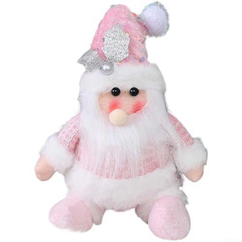 Set sitzender Weihnachtsmann Schneemann Rentier Plüschpuppen mit funkelndem Glitzer für Weihnachten Haus und Fenster Dekorationen (A) von Entgoinggo