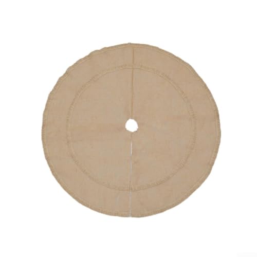 Stilvoller doppellagiger Jute-Baumrock für Weihnachten, hergestellt aus Polyestergewebe, passend für verschiedene Baumgrößen, erhöht Urlaubsdekorationen (61 cm) von Entgoinggo