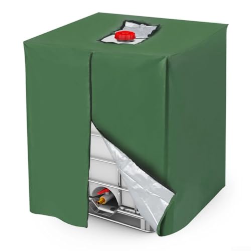 Strapazierfähige Outdoor-Wassertankabdeckung für 1000 l IBC-Tanks, Oxford-Stoff-Material mit winddichten Riemen und Reißverschluss für bequeme Nutzung von Entgoinggo