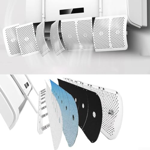 Wandmontierbare Auspuffabdeckung für ACs mit Anti-Direktblas-Design für Zuhause oder Büro (Kohlefilter) von Entgoinggo